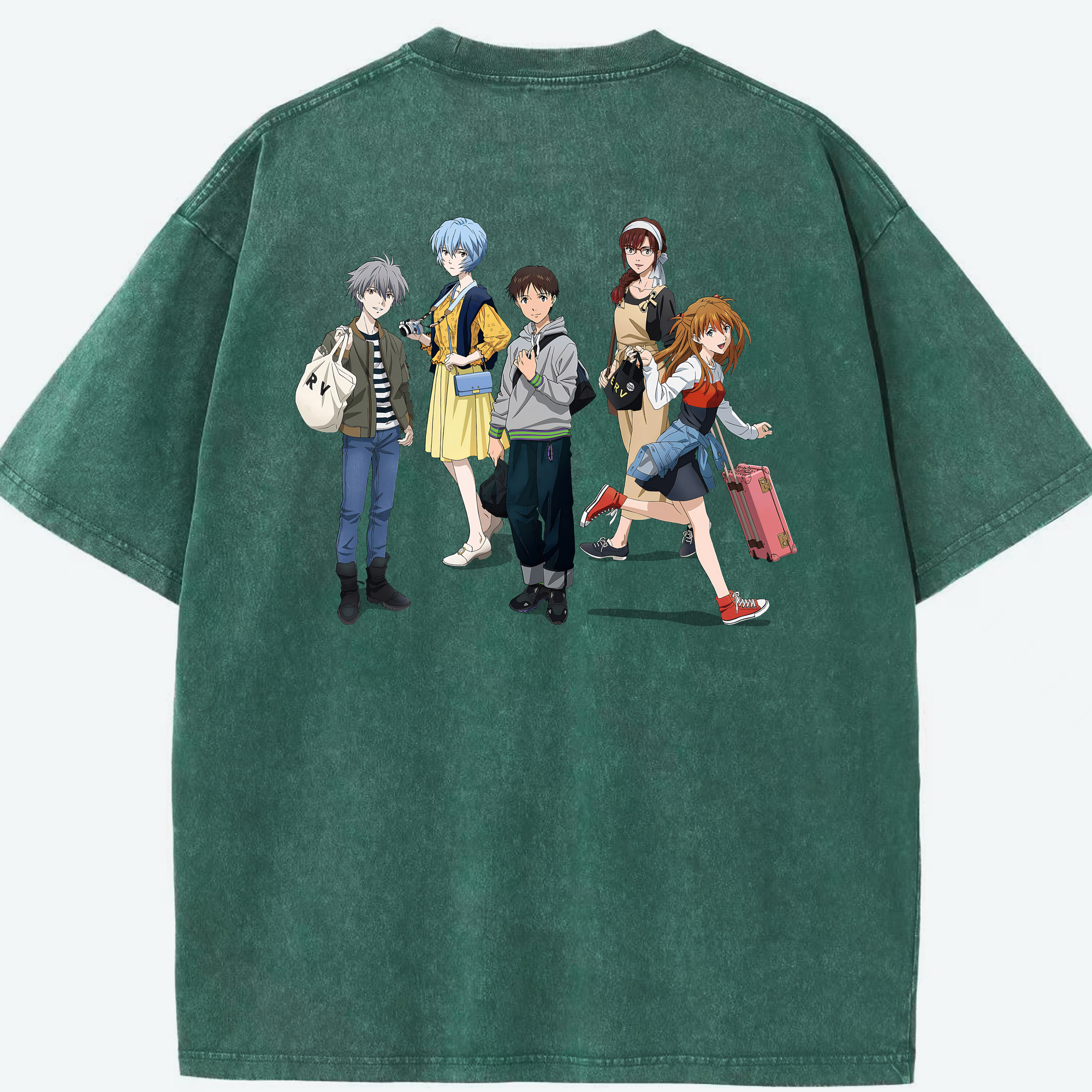 （画像用） EVA 新世紀エヴァンゲリオン 綿100% ヴィンテージ風 半袖Tシャツ（背面プリント）